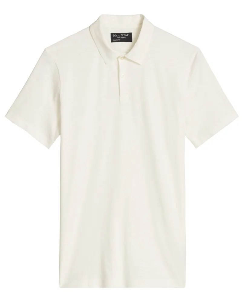 Marc O'Polo Poloshirt aus softer Bio-Baumwolle mit Label-Stickerei, Shaped Fit in Offwhite