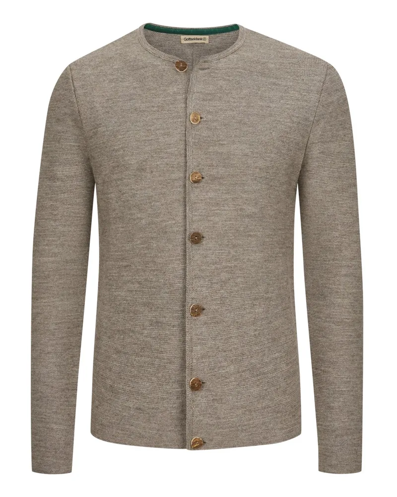 Gottseidank Trachtenstrickjacke Aloisius aus Schurwolle in Beige