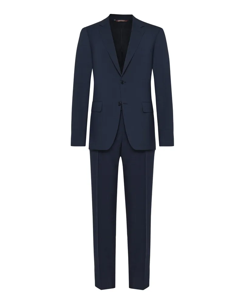 Canali Anzug aus Wolle mit Reverskragen und Pattentaschen, Regular Fit in Marine