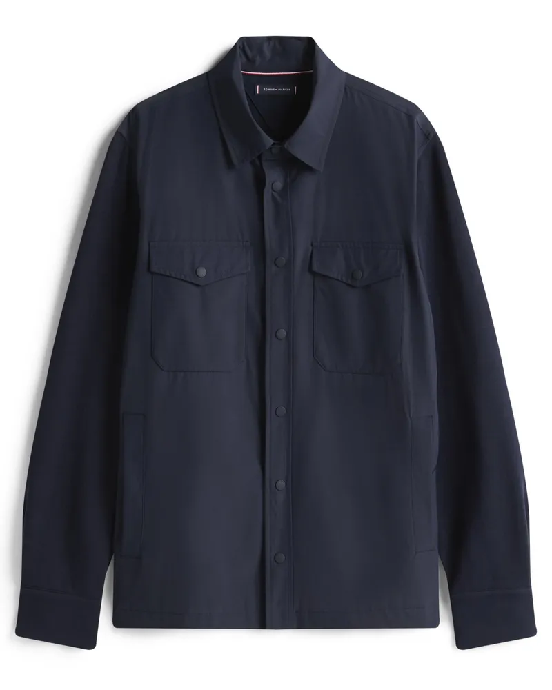 Tommy Hilfiger Overshirt aus einem Baumwollgemisch mit aufgesetzten Taschen in Marine