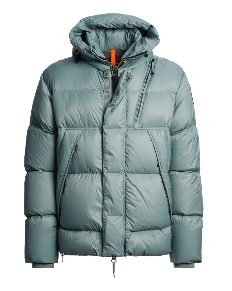 Parajumpers Gesteppte Daunenjacke Cloud mit weiterverstellbarer Kapuze in Hellgrau
