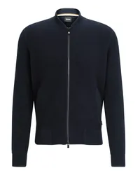 HUGO BOSS Strickjacke in Blouson-Optik aus einem Wollgemisch Marine