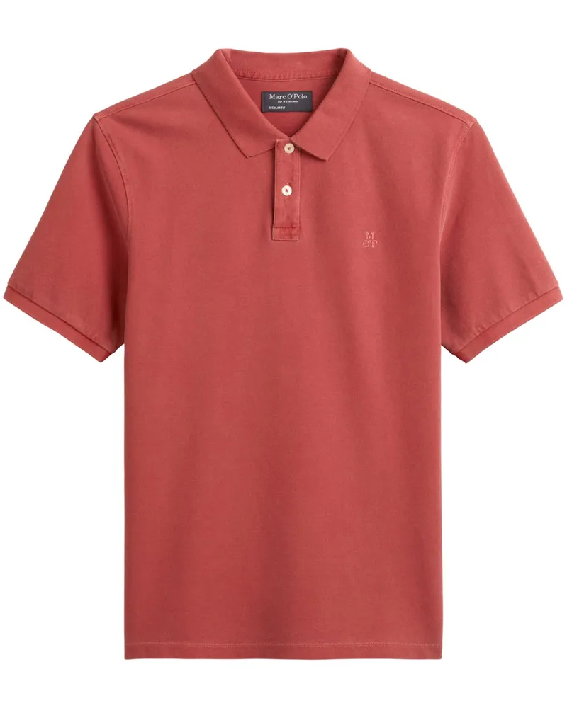Marc O'Polo Poloshirt in Washed-Optik mit Label-Stickerei, Regular Fit in Orange