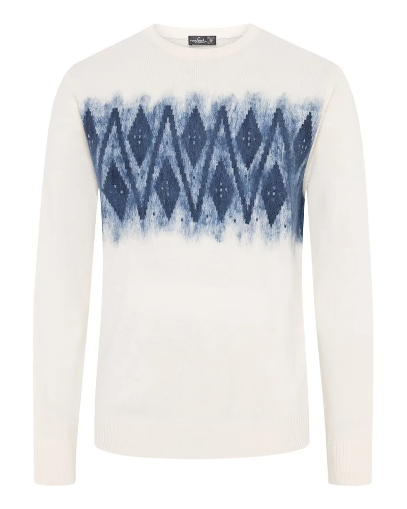 van Laack weicher Pullover aus Kaschmir-Mix in Offwhite