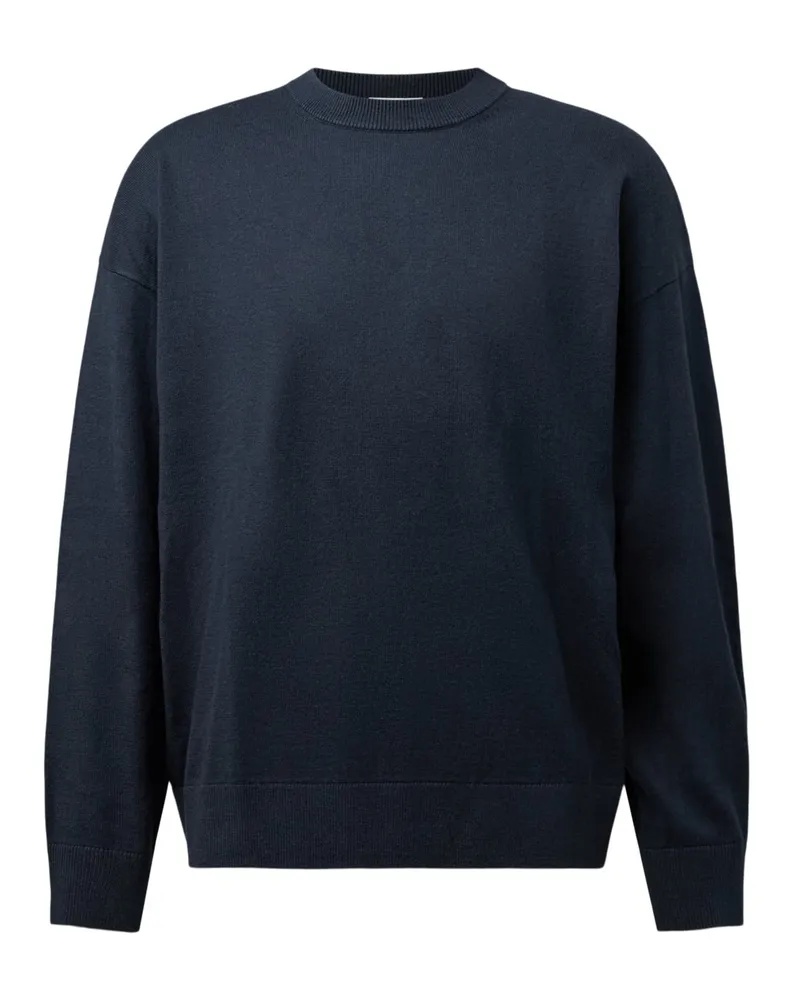 Drykorn Feinstrick-Pullover aus Baumwolle und Schurwolle in Marine