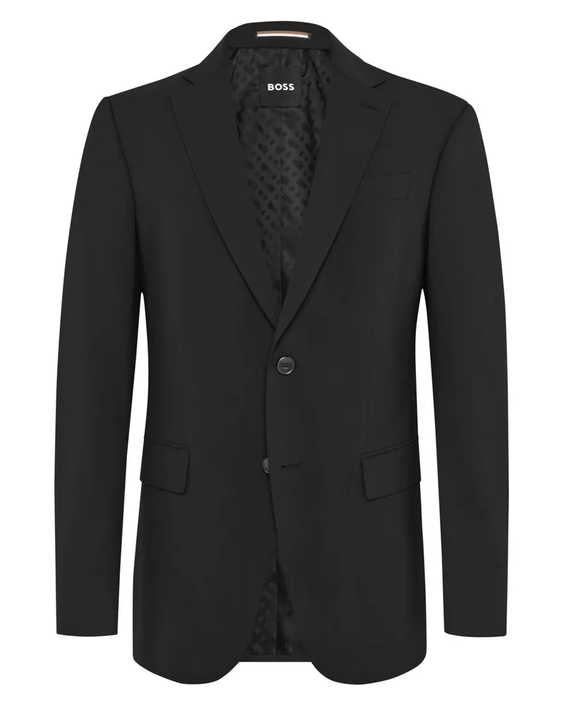 HUGO BOSS Anzugsakko aus Schurwolle und Stretch, Regular Fit in Schwarz