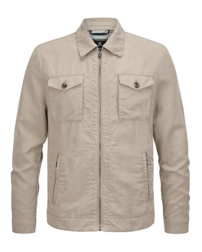 Milestone Leichte Jacke aus Lyocell und Leinen, Garment Dyed in Beige