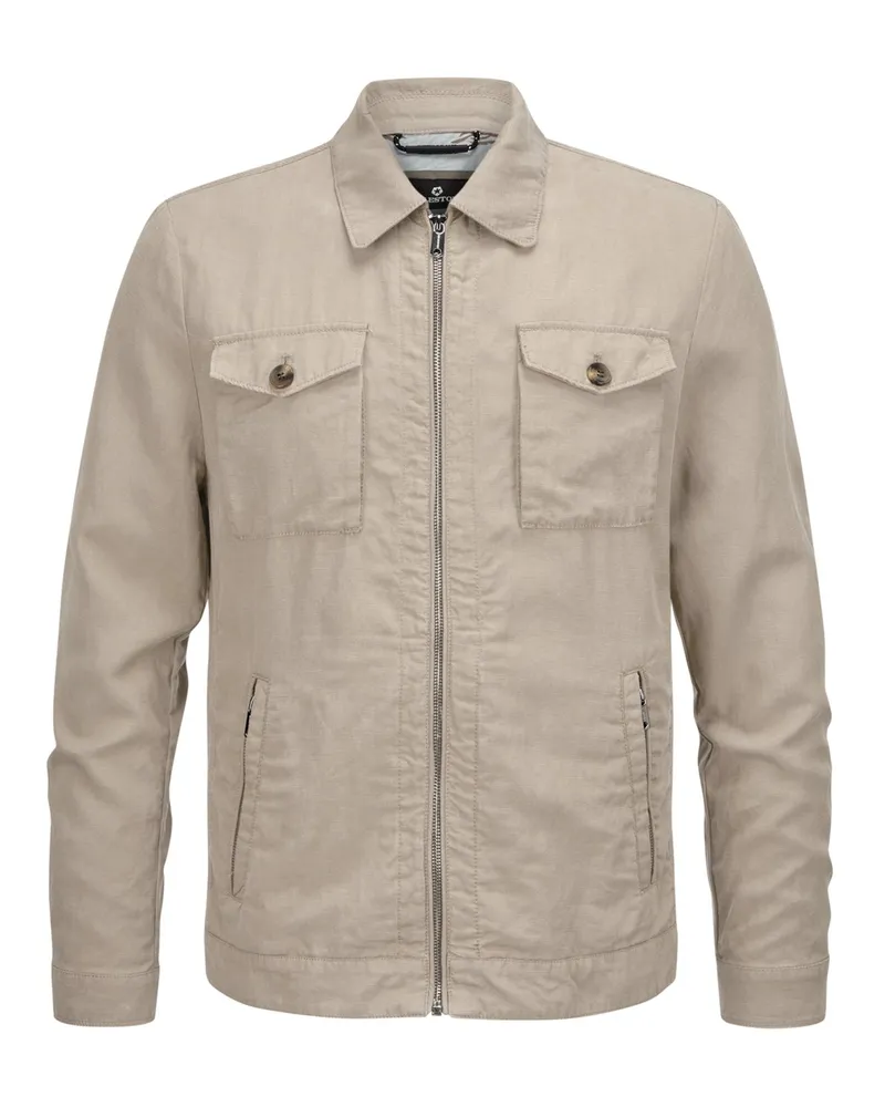 Milestone Leichte Jacke aus Lyocell und Leinen, Garment Dyed in Beige