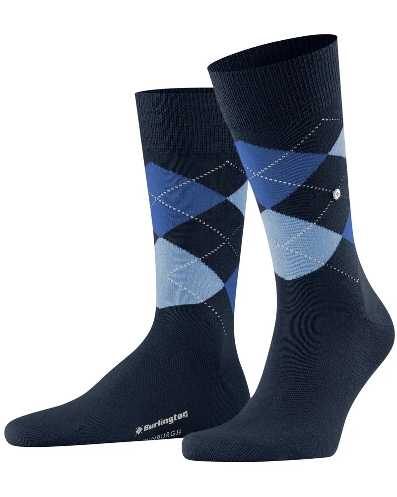 Burlington Wadenhohe Socken mit Schurwolle in Argyl-Muster in Marine