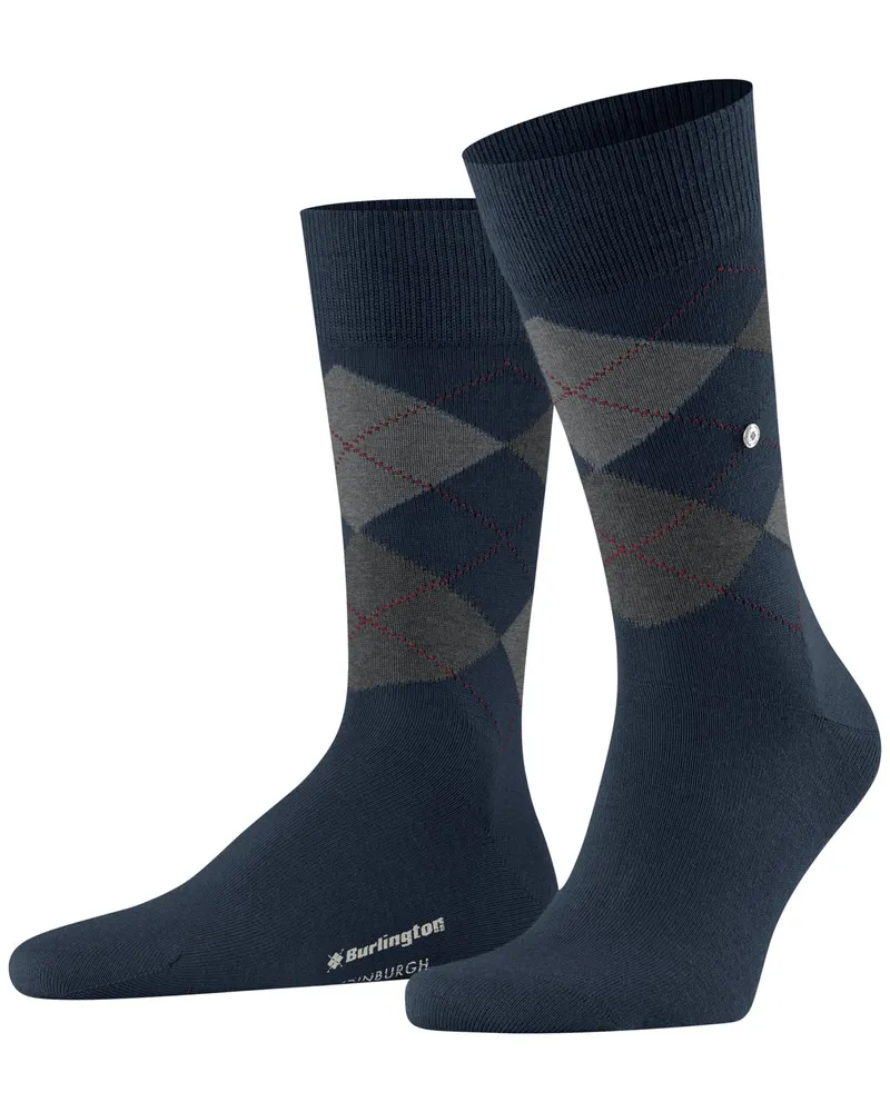 Burlington Wadenhohe Socken mit Schurwolle in Argyl-Muster in Marine