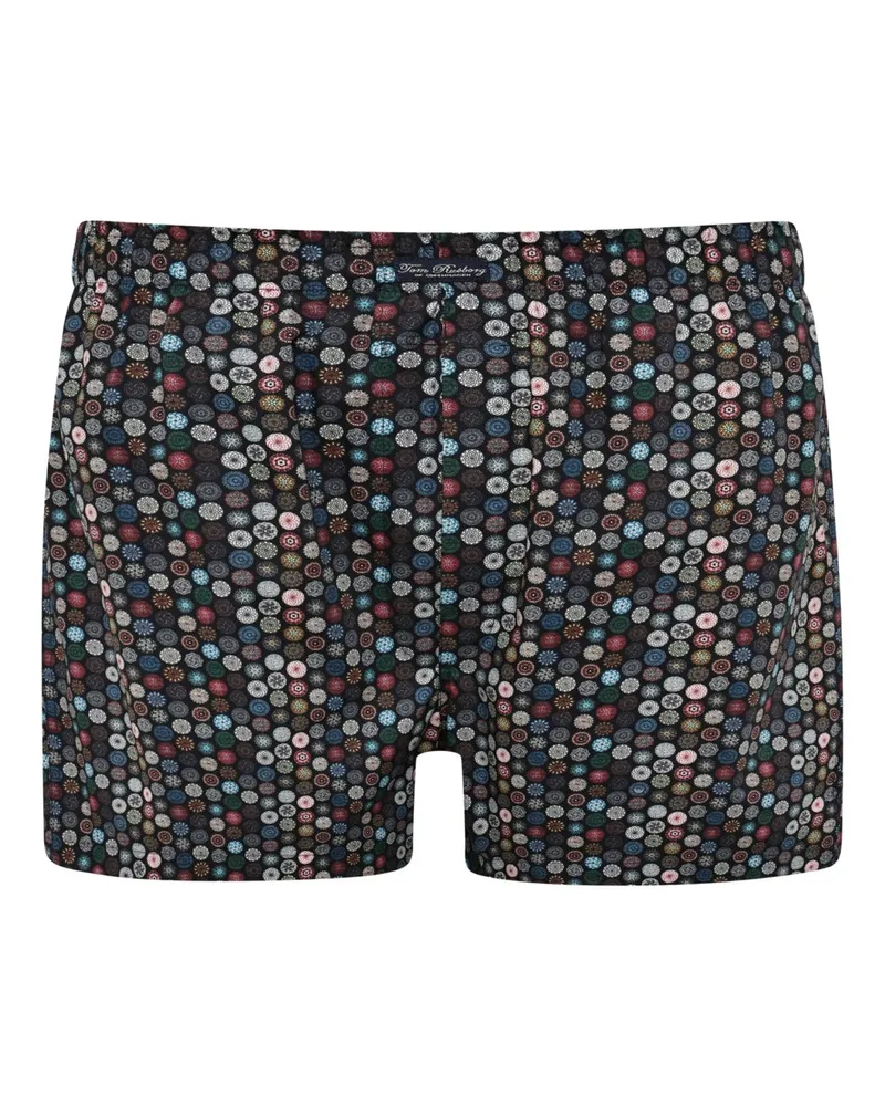 Tom Rusborg Gemusterte Boxershorts aus Baumwolle mit elastischem Bund in Marine