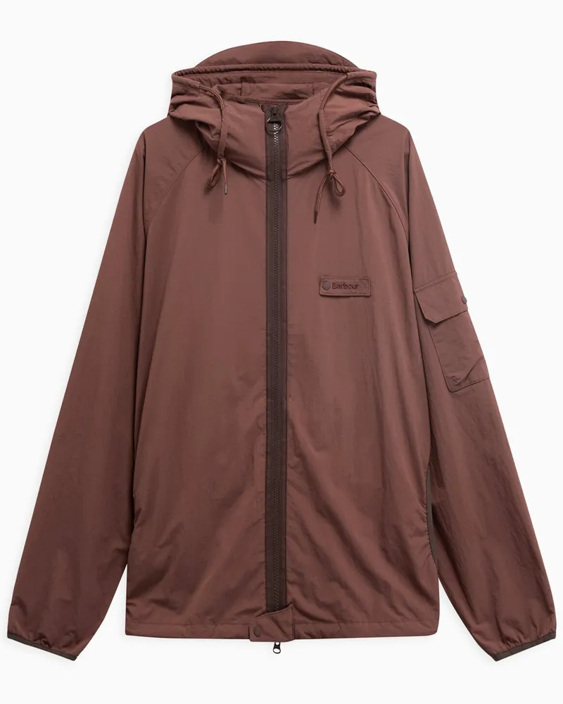 Barbour Wasserabweisende Kapuzenjacke mit Label-Aufnäher in Bordeaux