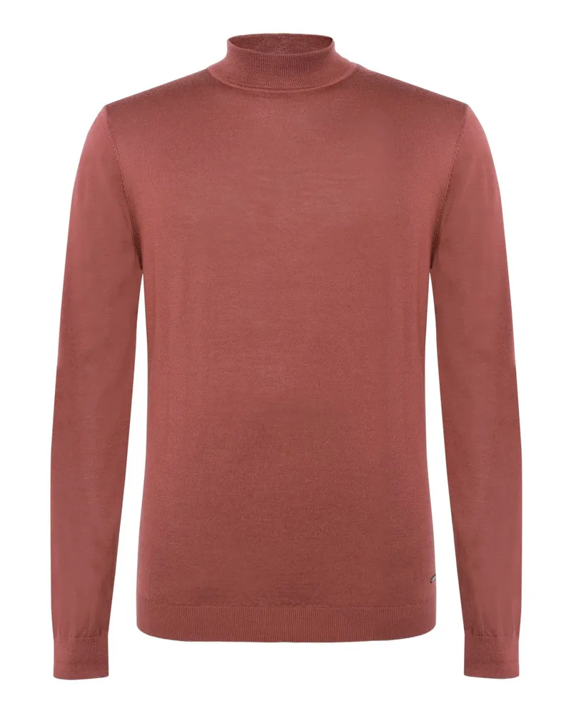Roy Robson Leichter Pullover aus Merinowolle mit Turtle-Neck in Rostrot