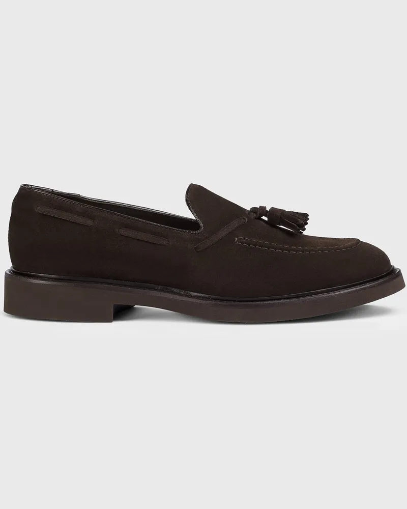 Doucal´s Tassel Loafer aus Veloursleder mit Quasten in Dunkelbraun