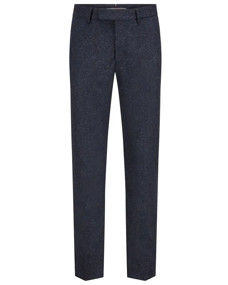 Tommy Hilfiger Wollhose in Brushed Donegal-Qualität, Straight Fit Marine