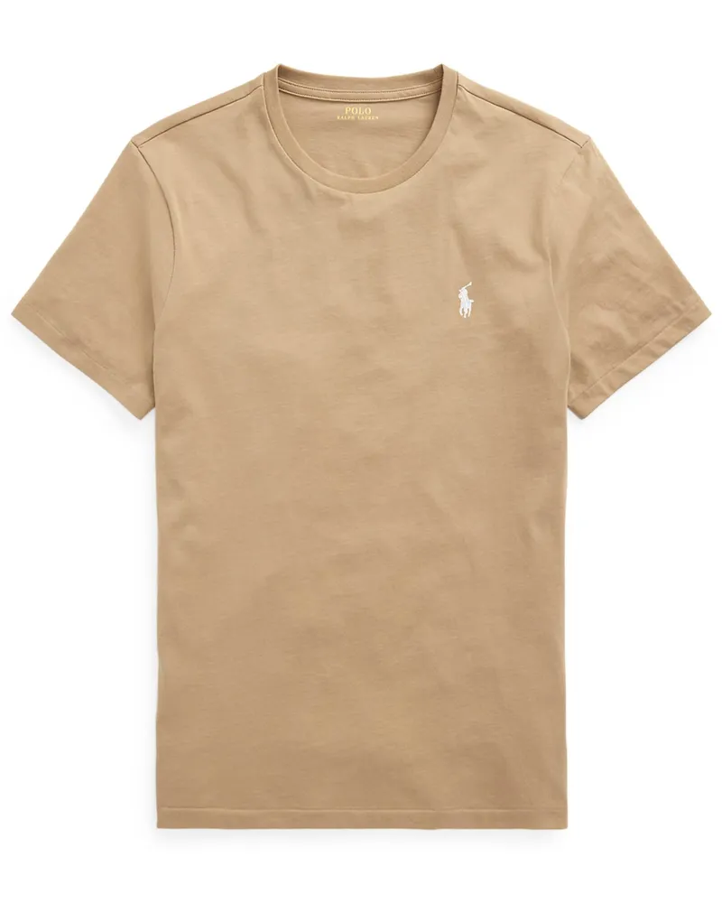 Ralph Lauren Leichtes T-Shirt mit Pony-Stickerei, Custon Slim Fit in Beige
