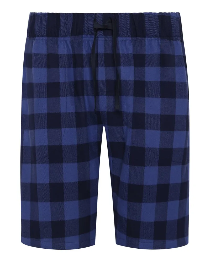 Novila Kurze Pyjamahose in Flanell-Qualität mit Karomuster in Marine