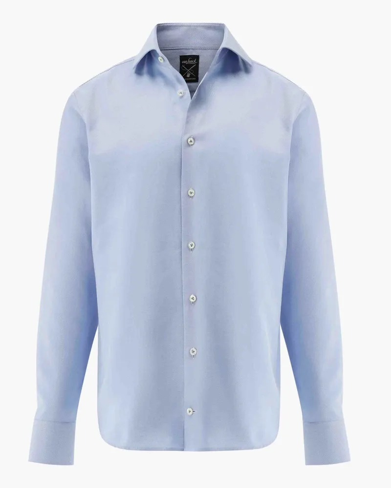 van Laack Hemd Meisterwerk aus strukturiertem Baumwoll-Twill, Tailor Fit in Hellblau