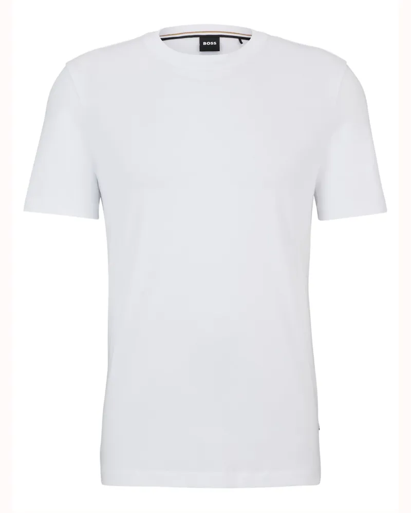 HUGO BOSS Glattes T-Shirt aus Baumwolle in Weiß