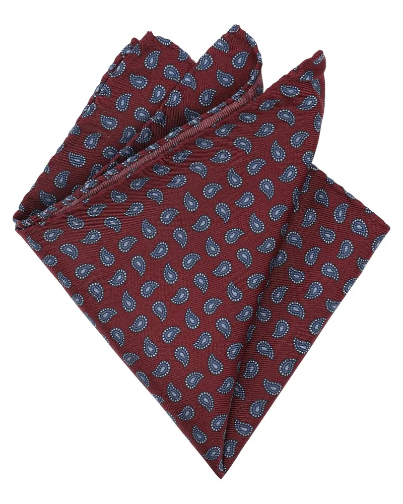Gierre Milano Seiden-Einstecktuch mit Paisley-Muster in Rot