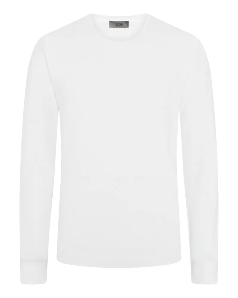 Ferrante Leichter Rundhalspullover aus Baumwolle in Weiß