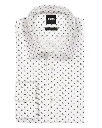 HUGO BOSS Stretch-Hemd Sopo mit geometrischem Muster, Slim Fit Rosenrot