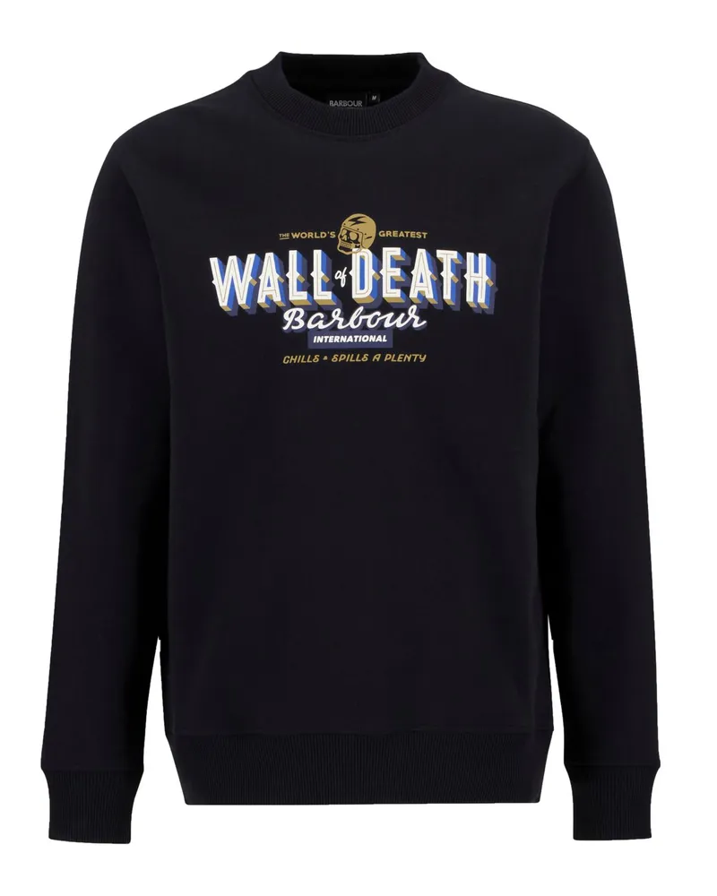 Barbour Sweatshirt aus Baumwolle mit Frontprint in Schwarz