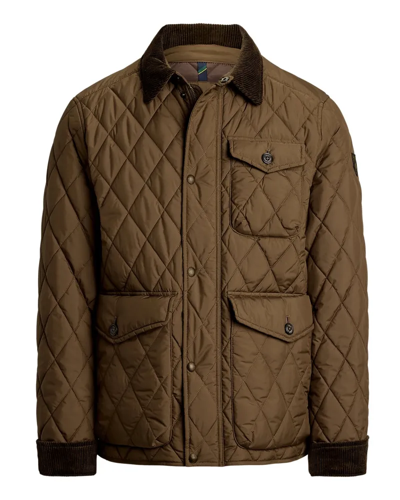 Ralph Lauren Rautensteppjacke Beaton mit Cordkragen und aufgesetzten Taschen in Braun