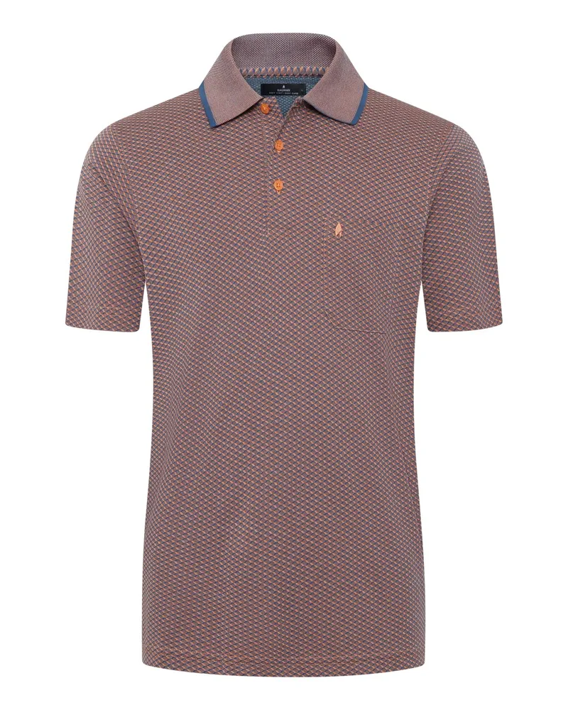 Ragman Pflegeleichtes Poloshirt mit Brusttasche und Netzstrutkur in Orange