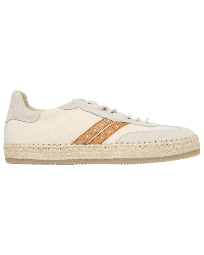 Woolrich Doubleu Tennis Sneaker aus Baumwolle mit Veloursleder-Details in Offwhite