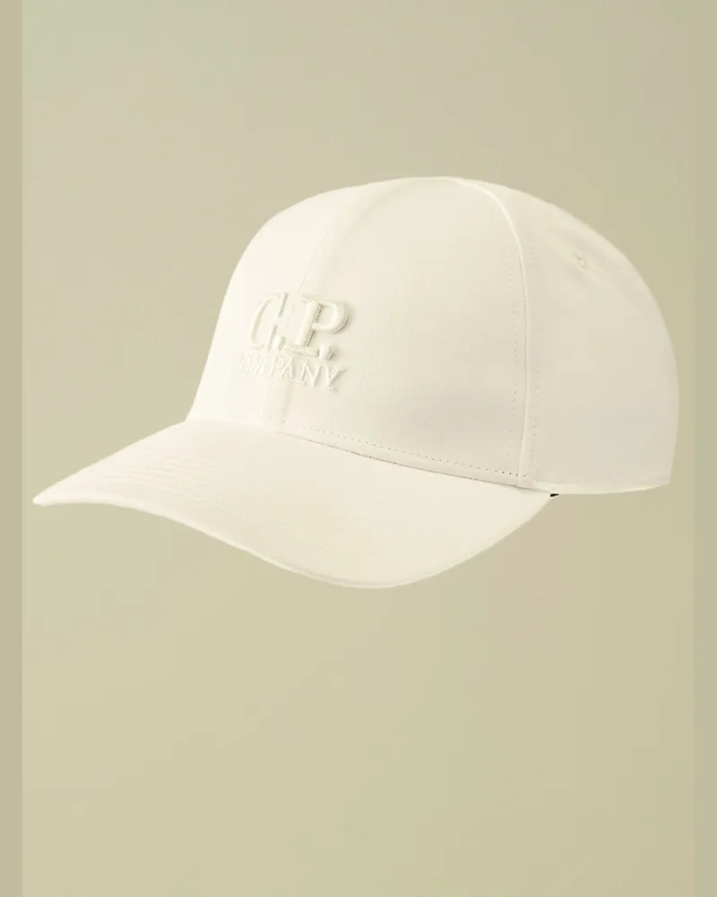 C.P. Company Cap aus Baumwolle mit gesticktem Label-Schriftzug in Offwhite
