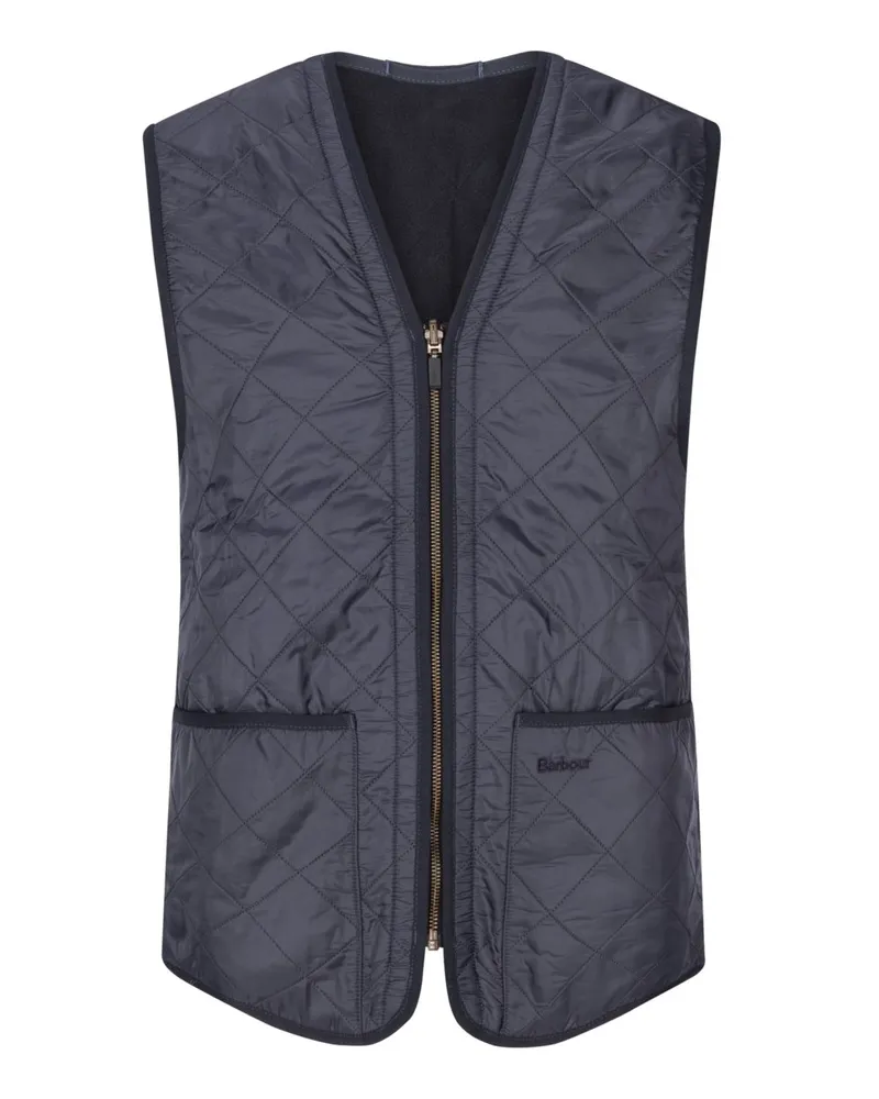 Barbour Zip-In Steppweste mit Fleece-Futter in Rauetenmuster in Marine