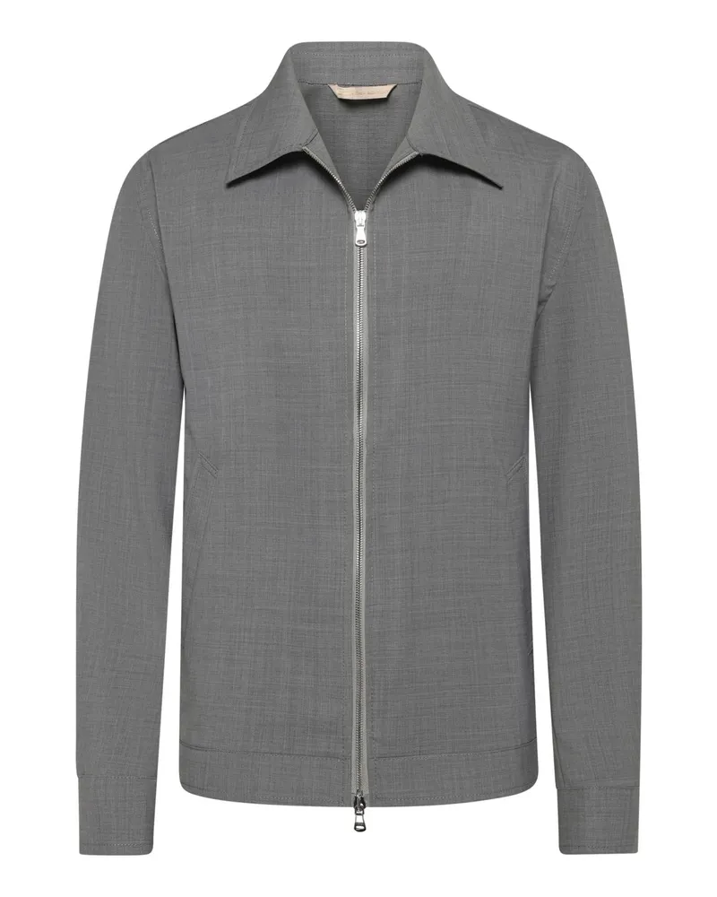 Briglia 1949 Overshirt aus einem Schurwollmix mit Zip in Grau