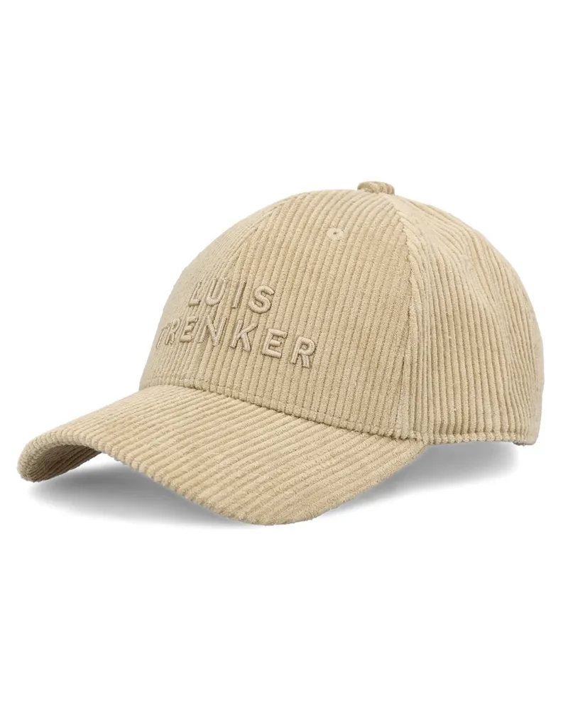 Luis Trenker Cap aus Baumwollcord mit Label-Stickerei in Beige