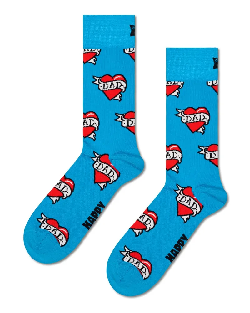 Happy Socks Socken mit I love Dad-Motiv in Blau