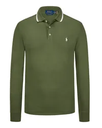 Ralph Lauren Langarm Jersey-Poloshirt mit Poloreiter-Stickerei, Custom Slim Fit Grün