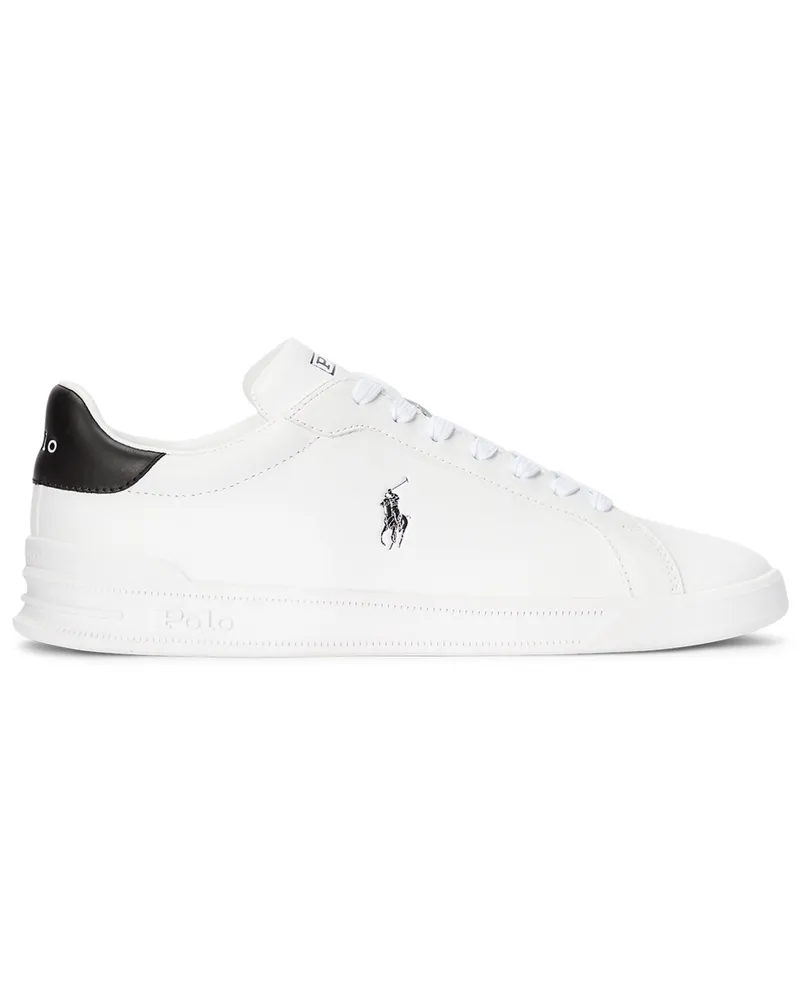 Ralph Lauren Sneaker aus Glattleder mit Poloreiter-Stickerei in Weiß