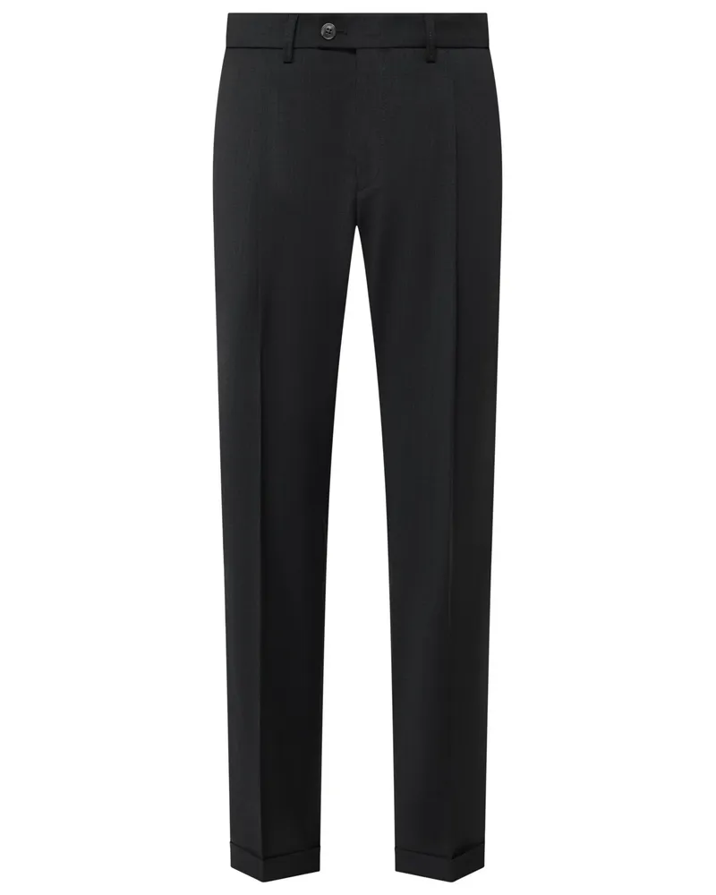 Hiltl Wollhose Primo mit abgeschrägtem Bund, Regular Fit in Anthrazit