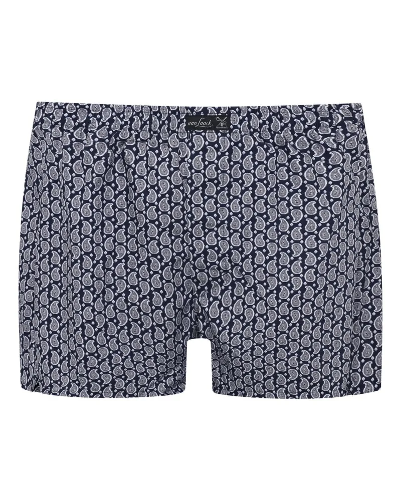van Laack Boxershorts aus Baumwolle mit Paisley-Muster in Marine