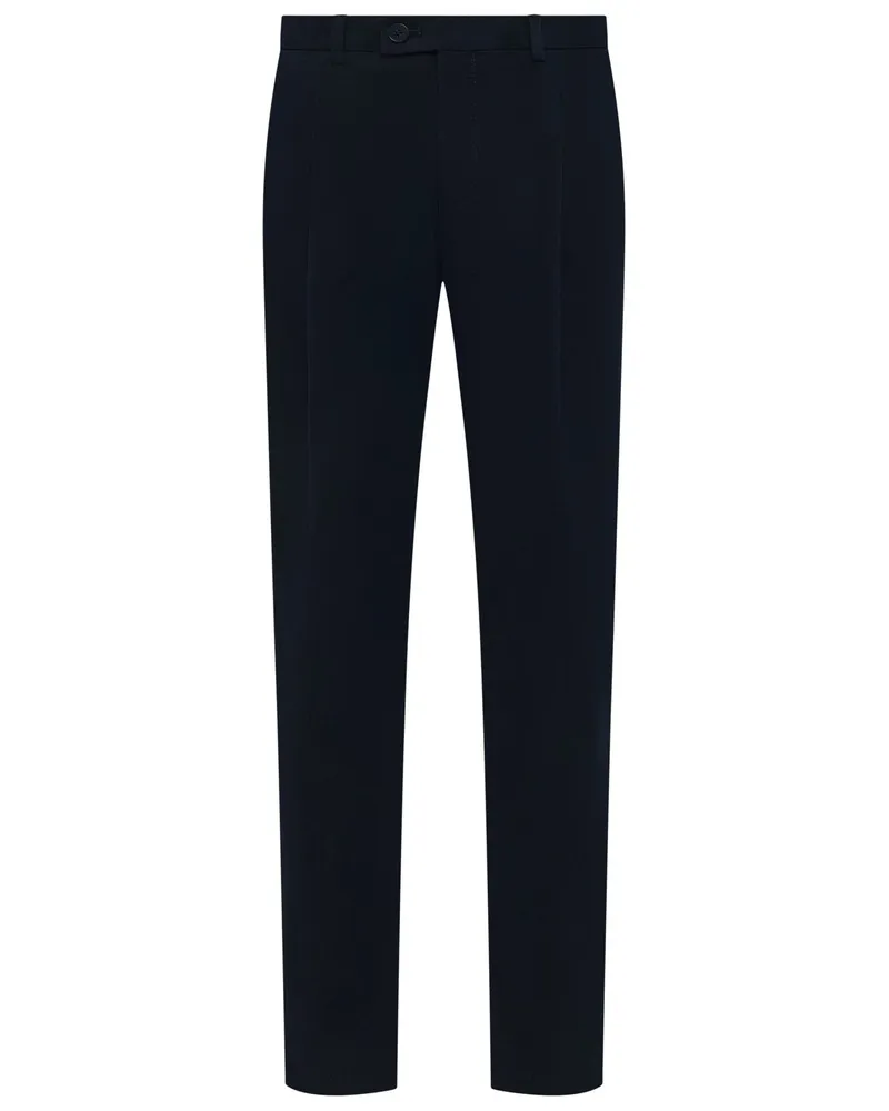 Hiltl Chino Primo mit Bundfalte und Stretchanteil, Regular Fit in Marine