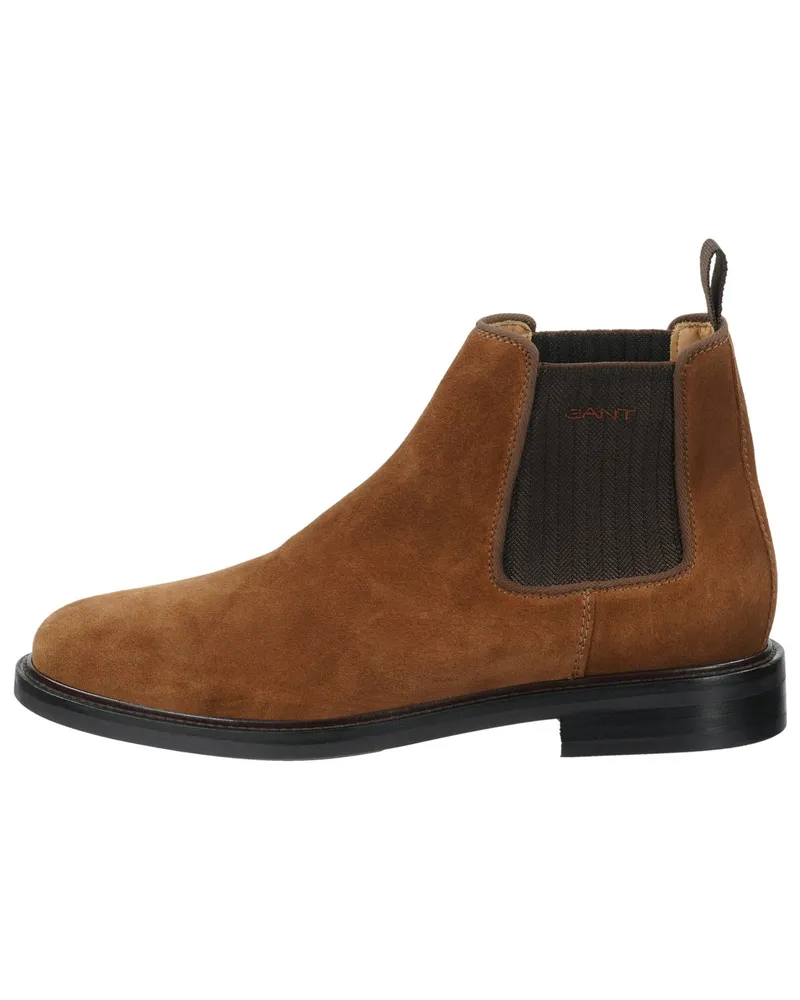 Gant Chelsea Boots aus weichen Veloursleder in Cognac