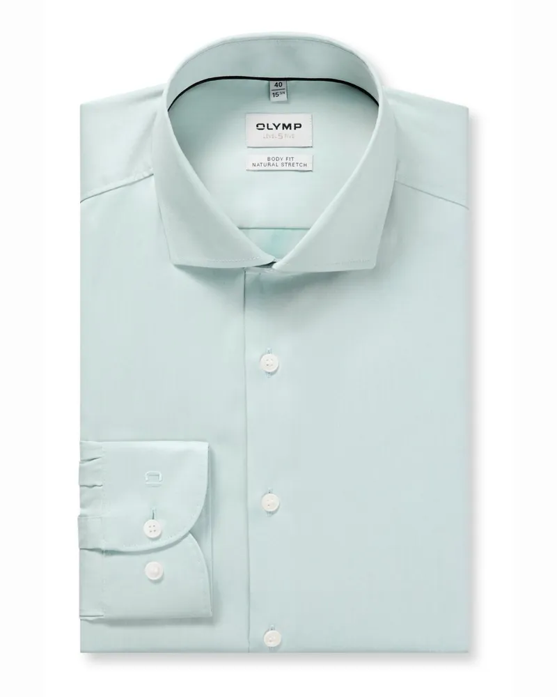 Olymp Level Five, Body Fit, Climate Control Stretch-Hemd in Grün