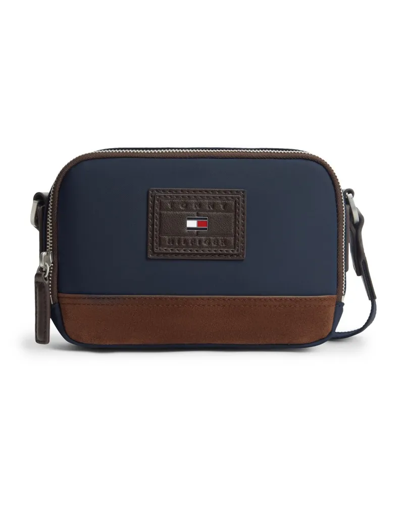Tommy Hilfiger Crossbody-Kameratasche aus recyceltem Material mit Label-Aufnäher in Marine