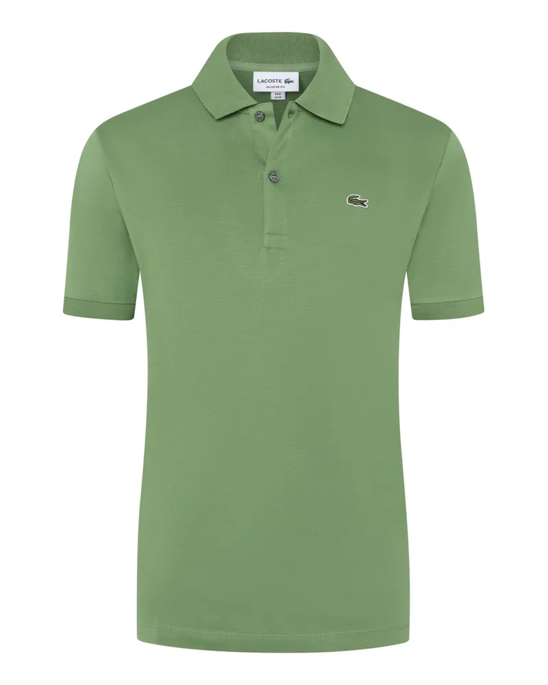 Lacoste Glattes Jersey-Poloshirt mit Krokodil-Aufnäher, Regular Fit in Grün