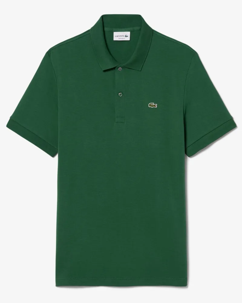 Lacoste Glattes Jersey-Poloshirt mit Krokodil-Aufnäher, Regular Fit in Grün