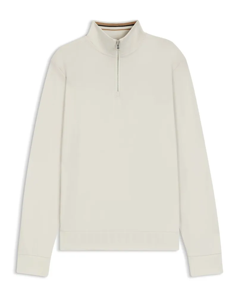 HUGO BOSS Sweat-Troyer aus merzerisierter Baumwolle mit Stretch in Offwhite