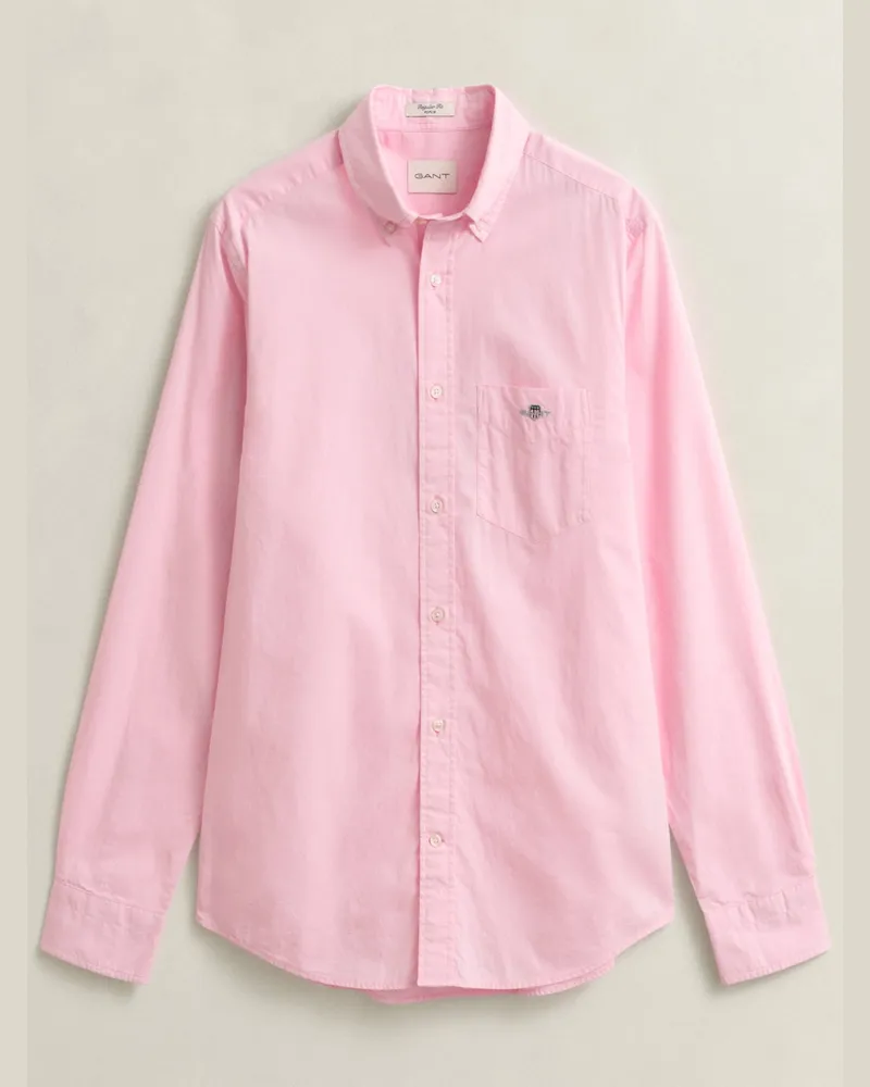 Gant Leichtes Hemd mit Brusttasche und Logo-Stitching, Regular Fit in Pink