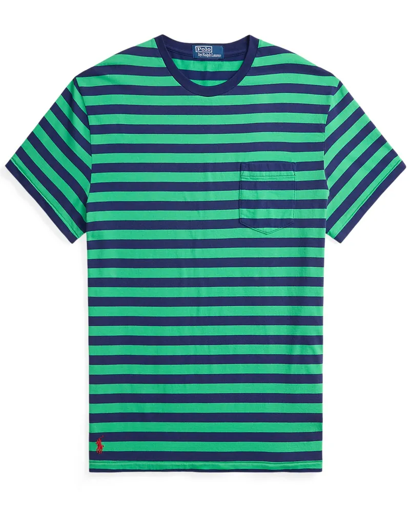 Ralph Lauren Softes T-Shirt aus Baumwolle mit Ringelstreifen, Classic Fit in Mint