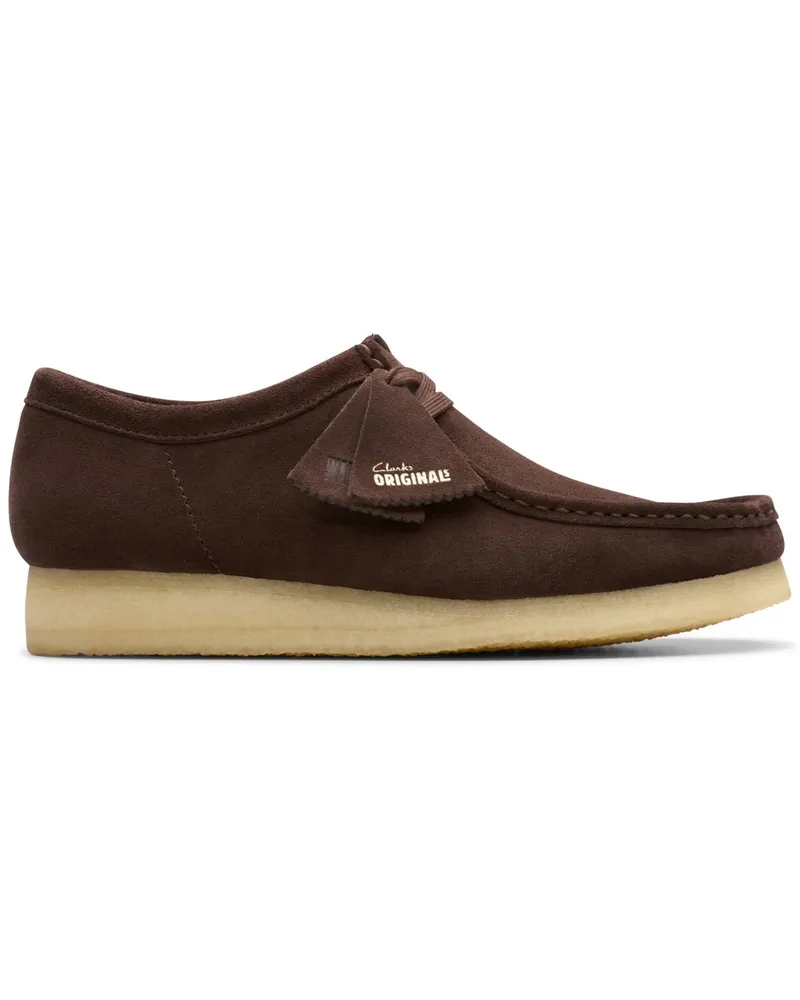 Clarks Wallabee-Schnürer aus weichem Wildleder in Dunkelbraun