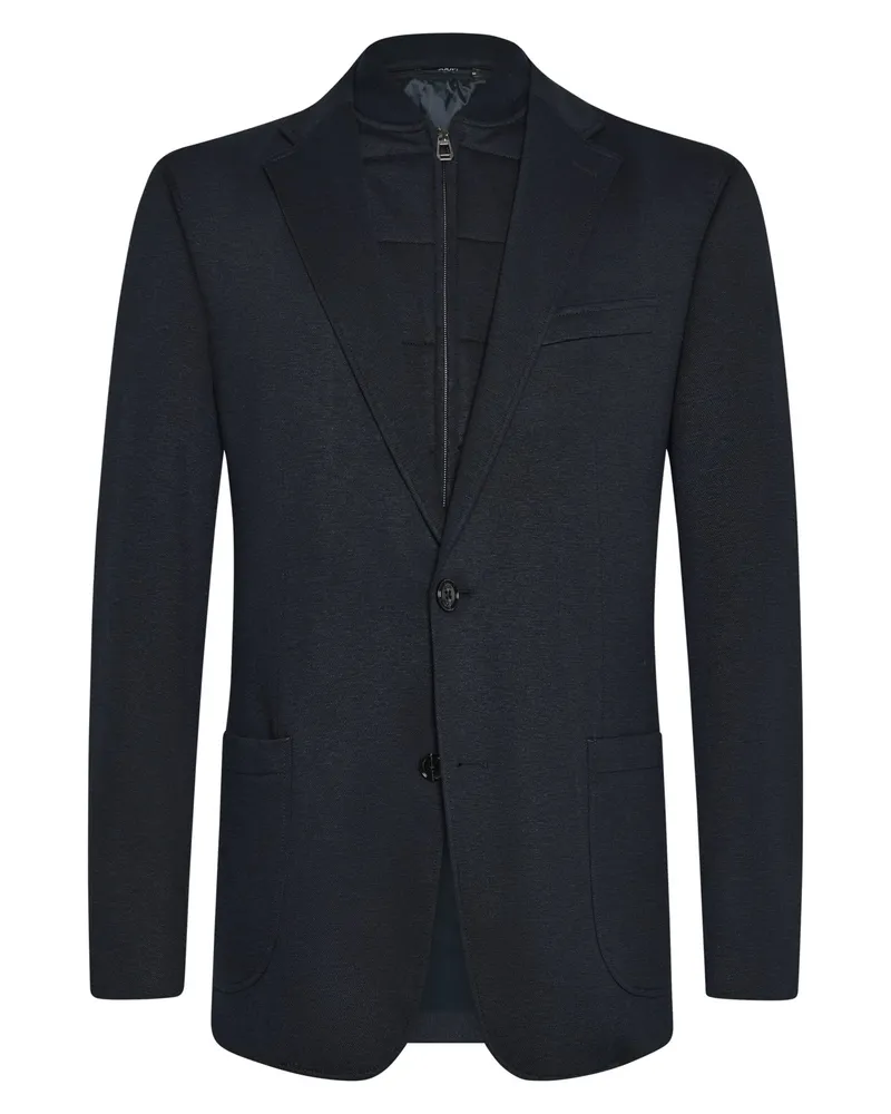 JOOP! Jersey-Sakko mit heraustrennbarer Steppblende, Slim Fit in Marine
